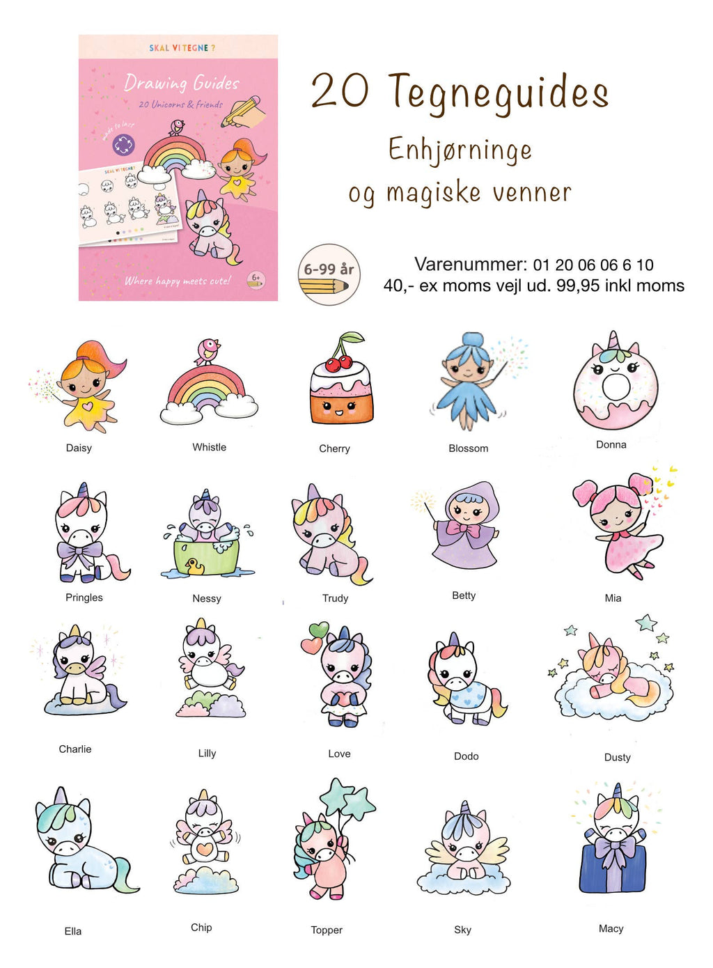 20 tegnemaler – Enhjørninger og venner