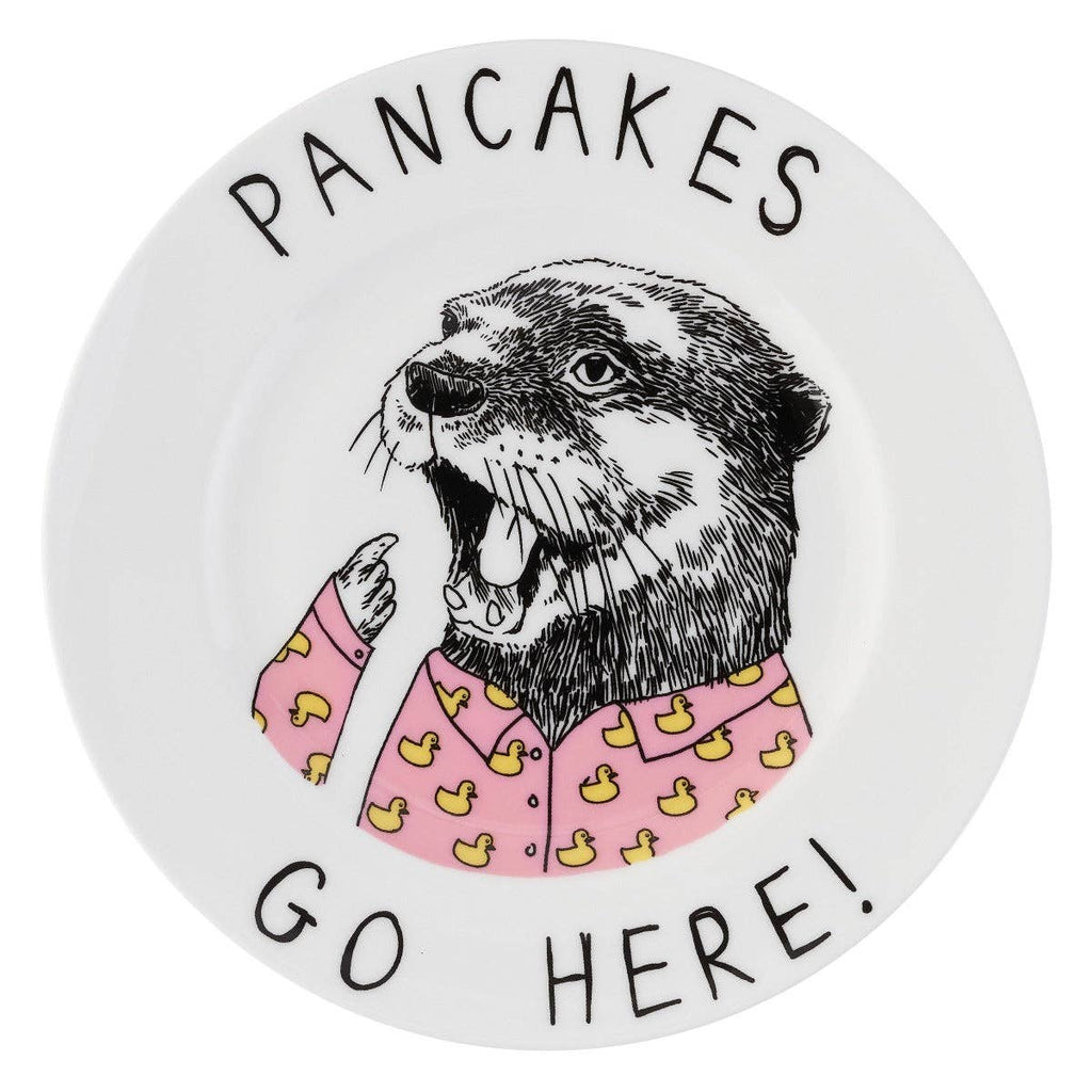 'Pancakes Go Here' tallerken