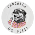 'Pancakes Go Here' tallerken