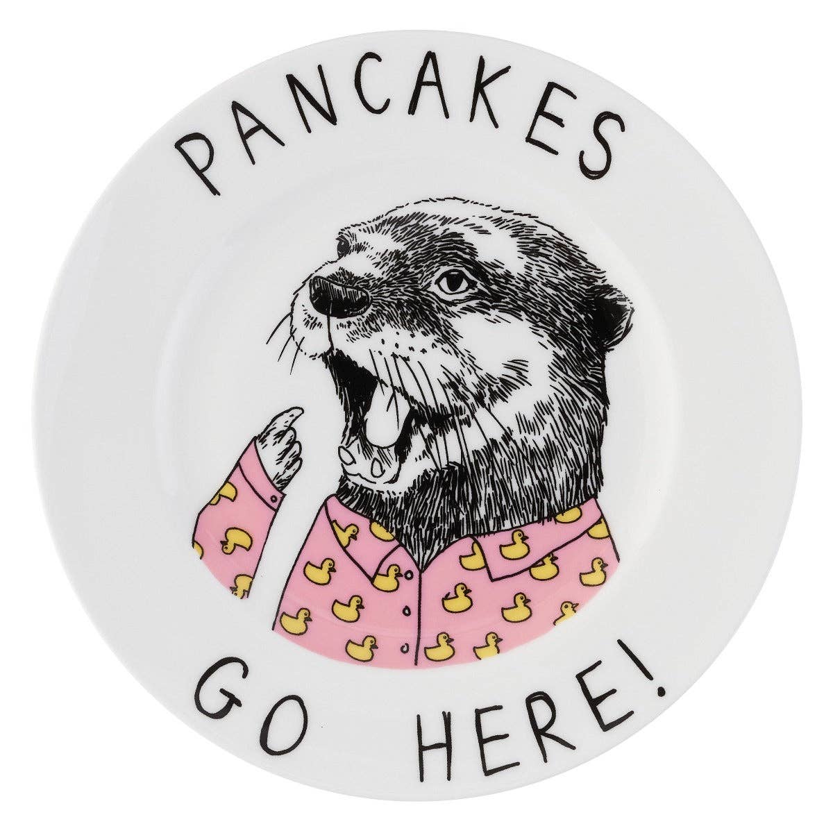 'Pancakes Go Here' tallerken