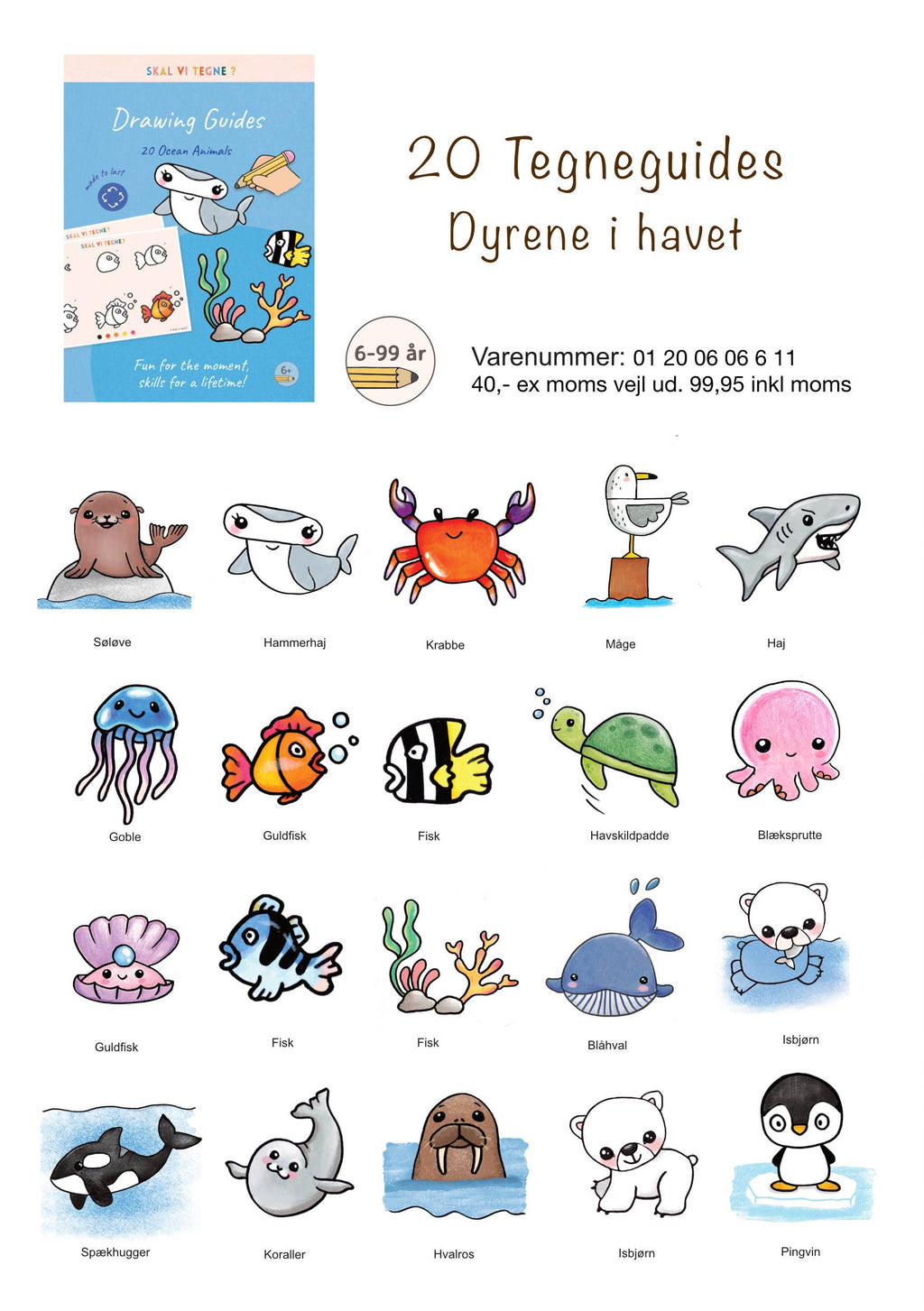 20 tegnemaler - havdyr